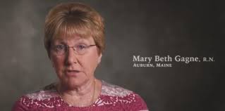 Not content just to star in a TV ad, this Maine nurse is going door to door  to pass Question 2