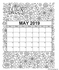 Free printable coloring pages for kids and adults. May Calendar 2019 Summer Coloring Pages Printable
