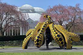 Originally scheduled for 2020, cosmic nature is the perfect analogy for how many of us feel this spring: Kusama Cosmic Nature At The New York Botanical Gardens Fathom