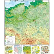Wyznaczanie trasy przejazdu na mapie polski. Mapa Polska Fizyczna 100x120 Cm Skala 1 750 000 Polska Mapy Fizyczne Educarium