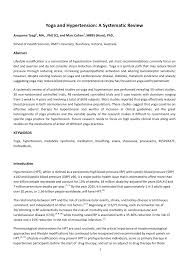 Pdf Yoga And Hypertension A Systematic Review