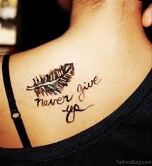 Never give up tattoo cool stuff meaningful wrist tattoos. 59 Outrageous Feather Tattoos On Back