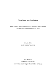 Check spelling or type a new query. Pdf Contoh Essay Dengan Judul Aku Di Masa Yang Akan Datang
