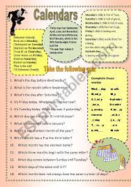 If you fail, then bless your heart. Calendar Quiz Or Game Esl Worksheet By Joy2bill