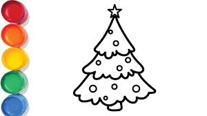 Christmas Tree Drawing And Coloring For Kids Baby Chuchu Colors Tv Christmas Tree Drawing Tree Drawing Coloring For Kids
