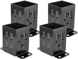 Post to breath and not rot. Adler Fence Post Base Brackets Heavy Duty Steel Powder Coated Anchor Support Use For 4x4 Wood Black 4 Pack Amazon Com