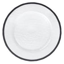Black And Gold Charger Plates Clear And Black Glass Charger For Rent Nationwide Rentals Fabulous Events Black Charger Plates Glass Charger White Charger Plates