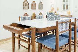 The Teak Wood Furniture In This Home Combines Traditional Purpose Modern Lifestyle Dress Your Home Dining Table Design Modern Dining Room Furniture Layout Dining Table With Storage