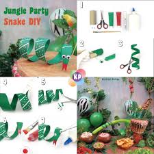 Snake Diy For Your Jungle Birthday Party Decor Jungle Partydiy Konfettipartys Snake Party Deko Jungle Party Decorations Jungle Birthday Party Snake Party
