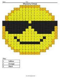 Emoji Multiplication And Division Coloring Squared Emoji Coloring Pages Emoji Cross Stitching