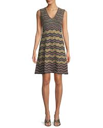 M Missoni Metallic Zigzag A Line Dress A Line Dress Dresses Missoni Dress