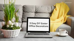 Take some fabric, open a diy curtain video on youtube, sit on the sewing machine and design the curtains that match your room's aesthetics. 5 Easy Diy Easter Office Decorations