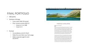 It is your first chance to communicate directly to the employer. Final Portfolio 500 Points Contains 3 Things Format Ppt Download