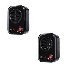 Using a portable heater in your bathroom has many advantages, one of which is not having to install them. Lasko 100 Myheat Small Portable Personal Electric 200 Watt Ceramic Space Heater With Overheat Protection For Office Desk And Home Black 2 Pack Target