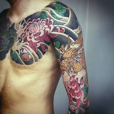 Joehapy 26 sheets large temporary tattoos for adults shoulder, 8 sheets full arm temporary tattoo sleeve for men, 18 sheets black half sleeve tattoo stickers for women kids skull compass lion warrior. Top 30 Japanese Flower Tattoos For Men