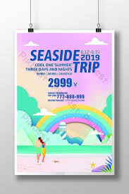 creative seaside travel aesthetic poster psd free download pikbest creative seaside travel aesthetic