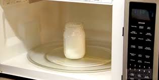 Why Did She Put A Glass Jar Of Milk In The Microwave This Is Brilliant Frothing Milk Steamed Milk At Home Milk Foam