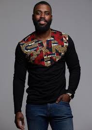 Black And White African Print Shirt Tops Lanre Men S African Print Long Sleeve Shirt Black Red Navy Stripe African Men Fashion African Shirts For Men African Shirts
