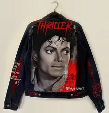 Painted Denim Michael Jackson Denim Jacket Michael Jackson Denim Jacket  Custom Painted Michael Jackson