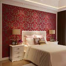 Damask Bedroom Ideas La Luxury Homes Red Living Room Walls Wallpaper Living Room Living Room Red