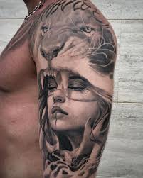 Black And Grey Tattoo Artists Near Me Amazing Portrait Tattoo Lion Tattoo Bicep Tattoo Girl Face Tattoo Portrait Tattoo Portrait Tattoo Sleeve