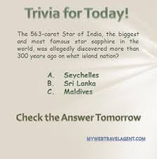 I hope you've done your brain exercises. Trivia For Today Have Fun Learn Something Mywebtravelagent Com Trivia Time Trivia Fun Learning