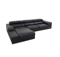 Reinforced using quality wood and soft leather, this sofa exudes class while administering. New Modani Bergamo Black Leather Sectional Sofa Original Price 3 490 Design Plus Gallery
