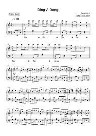 Teach In Ding A Dong Sheet Music For Piano Piano Sheet Music Sheet Music Printable Sheet Music
