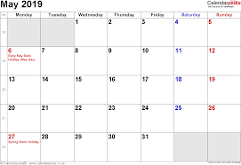 May 2019 Calendar Uk Holiday Calendar Printable Holiday Calendar Calendar Printables