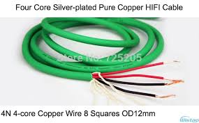 Hifi Cable For Speaker Cabinets Four Core Silver Plated Pure Copper 4n 4 Core Red Copper Wire 8 Squares Od12mm Diy Free Shipp Fil De Cuivre Haut Parleur Cuivre