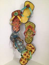 New Flip Flop Sandals Metal Wall Art Beach Decor Cottage 3d Excellent Beach Decor Summer Patio Decor Beach Wall Art