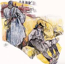 Pour défier la mort, les soldats appellent leur compagnie les folies bergère et se donnent à chacun un surnom. La Fatigue Dessin De Mathurin Meheut La Grande Guerre Guerre Dessin