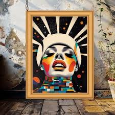 Colorful Retro Modern Abstract Wall Art