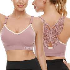 Lace Butterfly Back Sports Bras For Women Fitness Active Bra Walmart Com