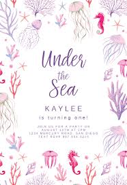 Birthday Party Invitations Online Free Printable Under The Sea Birthday Invitation Template Free Greetings Island Birthday Invitation Templates Mermaid Party Invitations Sea Birthday Party Decorations