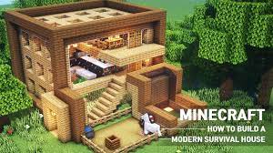 #minecraft#modernhouse#tutorial please subscribe to the channel and do the bell to receive · in this minecraft build tutorial i show you how to make a modern mansion which is my largest house yet and features an awesome design with grand. Minecraft Tutorial How To Build A Modern House With Wood In Minecraft 89 Youtube