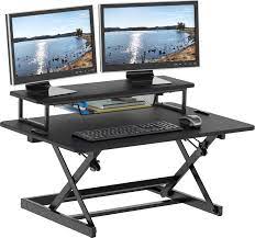 Amazon.com: SHW 36-Inch Height Adjustable Standing Desk Sit to Stand Riser  Converter Workstation, Black : Office Products