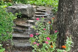 Capaz de combinar con cualquier diseño de decoración. Escaleras De Piedra Natural Paisajismo En El Jardin De Su Casa Vinilos Para La Pared Retencion Escalera Oxigeno Myloview Es