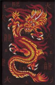 Extra large, advanced and full coverage cross stitch kits. Panna Chinese Dragon Cross Stitch Kit 123stitch