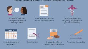 This time period has to be given to an employee by their employer before their. Short Notice Resignation Letter Examples