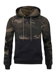 Hoodie Aereo Do Cordao Do Estilo Militar De Camo Dos Homens Milanoo Com