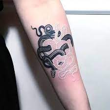 Black And White Snake Arm Tattoo Idea Tattoos Ink Tattoo White Snake Tattoo