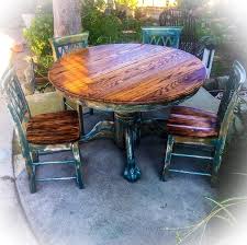 Burnt Wood Dining Table Chair Set From Reincarnated With Love Torched Wood Tablet Shabby Chic Kitchen Shabby Chic Kitchen Table Pedestal Kitchen Table