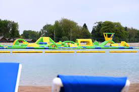 Enjoy a white sand beach and the largest floating waterpark and challenge obstacle course in the us! Jellystone S Beach Aquatic Obstacle Course Expansion Set To Open This Month Local News Journaltimes Com