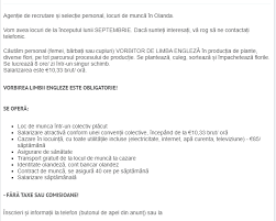 Suntem in cautare de personal calificat in urmatoarele domenii : Locuri De MuncÄƒ In AgriculturÄƒ In Germania È™i Olanda Ce Spun Statisticile Despre CreÈ™terea Salariilor Agromedia