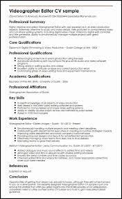 Cv examples see perfect cv samples that get jobs. 48 By Videographer Resumes Samples Resume Format