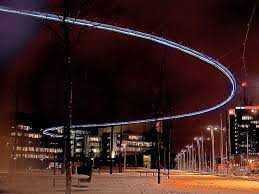 the leutschenbach park zurich oerlikon switzerland park illumination art blue neon