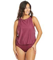 Nike Sport Mesh Convertible Layered Tankini Top At Swimoutlet Com