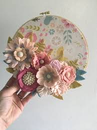 I've tried a few different methods, and this is the one i like best. Felt Flower Hoop Felt Flowers Felt Flower Decor Felt Wall Embroidery Hoop Wall Felt Flowers Felt Flower Wreaths