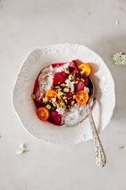 Chia Seed Yogurt Pudding With Champagne Roasted Rhubarb Kumquats And Pistachios A Giveaway Hummingbird High Recipe Roasted Rhubarb Food Chia Seed Yogurt